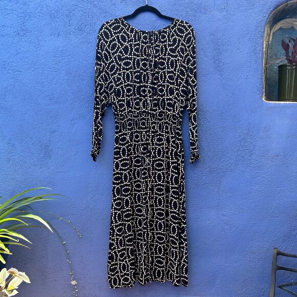 h&m pearl print long sleeve midi dress - Picture 6 of 6